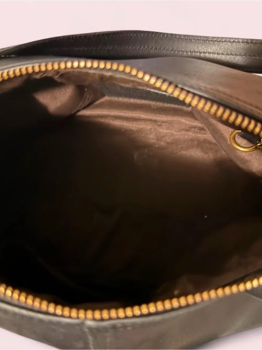 Coach Black Leather Shoulder Bag with Gold Hardware